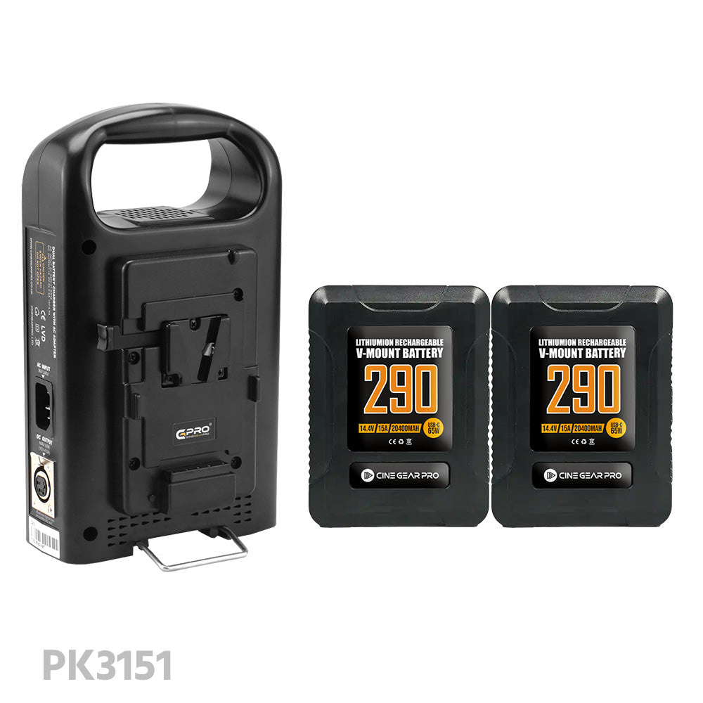 CGPro Ultra Small Size Mini V-Lock Li-Ion V-Mount Battery w/ USB Output (98-290Wh)
