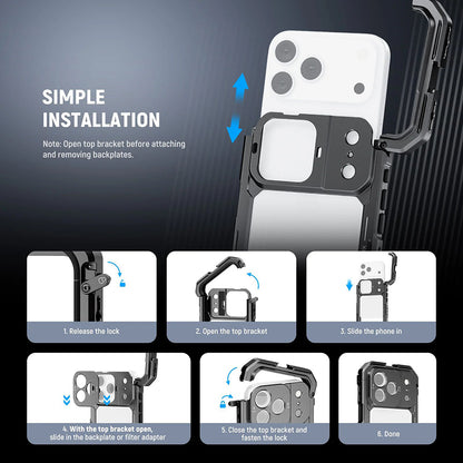 NEEWER PA143/PA144 Phone Cage Compatible with iPhone 17 Pro/Pro Max