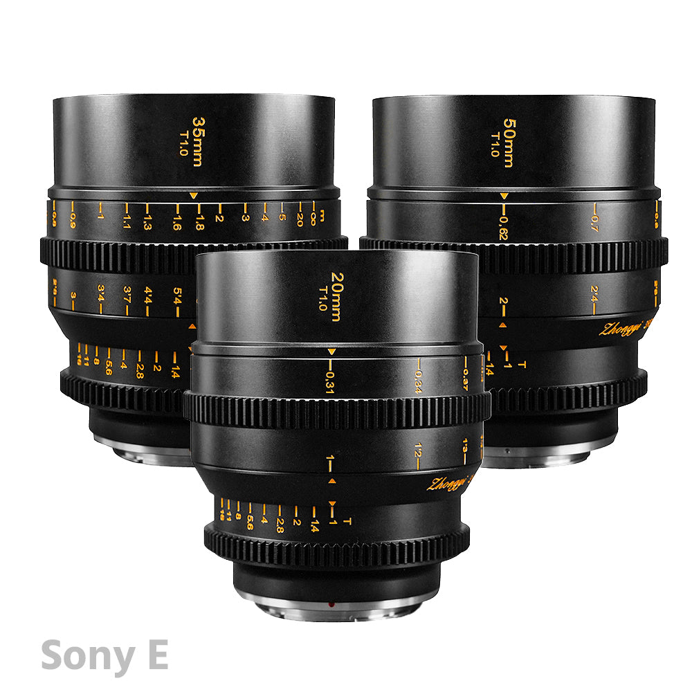 Mitakon Speedmaster 20mm, 35mm, 50mm S35 Cine Lens Bundle
