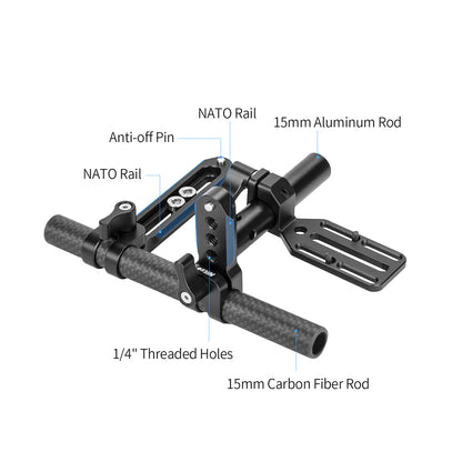 Nitze T-D02B Extension Arm Bracket For DJI Focus Pro LiDAR Range Finder