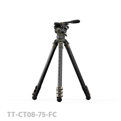 Tilta CT08 75mm Cine Fluid Head with 3-Stage Carbon Fiber Tripod Legs (8KG)
