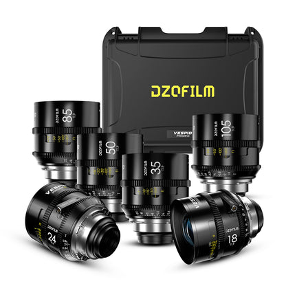 DZOFILM VESPID Prime II T1.9 Full Frame Cinema 6 Lens Set (PL Mount)
