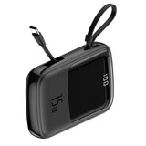 Baseus Q Pow Power Bank 3A 10000mAh Built in USB Type-C Cable Digital Display Battery - CINEGEARPRO
