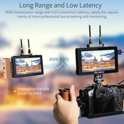 FeelWorld FT6 FR6 Two 5.5" On-Camera Monitors with Wireless Transmitter & Receiver System