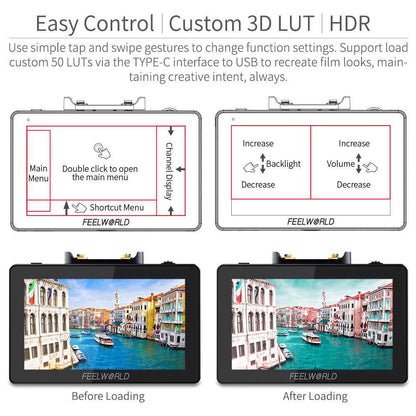 FeelWorld FT6 FR6 Two 5.5" On-Camera Monitors with Wireless Transmitter & Receiver System