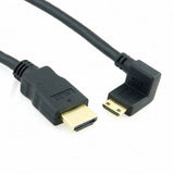 MP4 & Tablet Tf101 & DC & DV HDMI 90 degree Right angled male to mini HDMI CABLE HDMI Cable - CINEGEARPRO