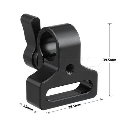 CGPro Flexible 15mm Single Rod Clamp Adapter With 1/4"-20 Mounting Groove (Black Knob) Clamp - CINEGEARPRO
