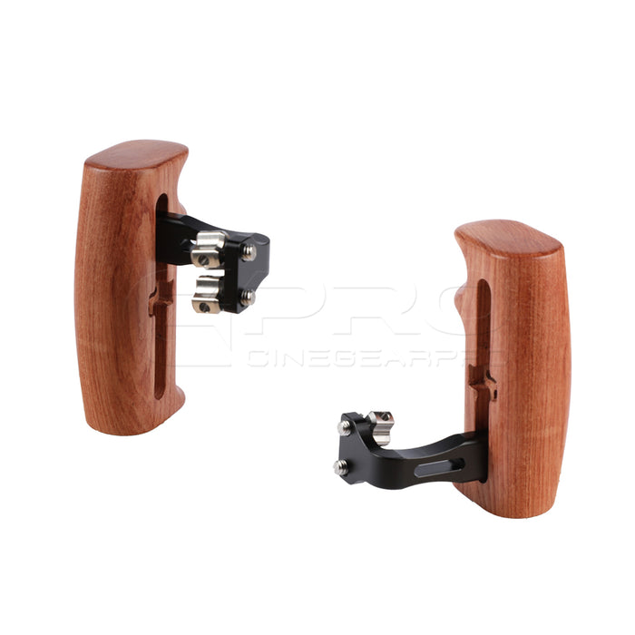CGPro Versatile Wooden Handgrip With Invertible & Adjustable 1/4" Thumbscrew Connection (Either Side) Wooden Handles - CINEGEARPRO