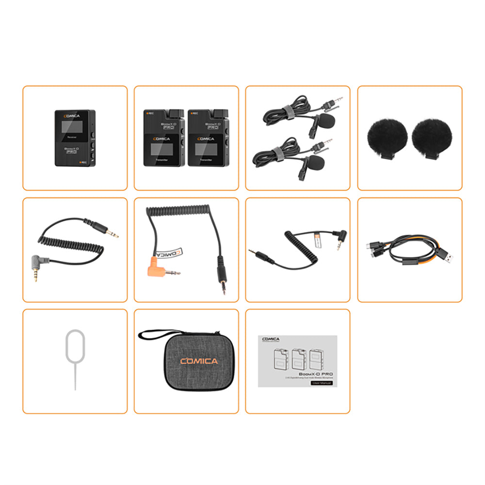 COMICA BoomX-D PRO 2.4G Digital Dual-channel 1-Trigger-2 Wireless Microphone