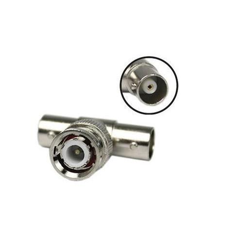CGPro Eagle BNC Male to 2 BNC Female T Adapter Jack Dual Double Female 75 Ohm Nickel Plated Brass BNC Dual Female to BNC Male Connector Video 1 Pack Signal Cable Joint Extender SDI Cable - CINEGEARPRO