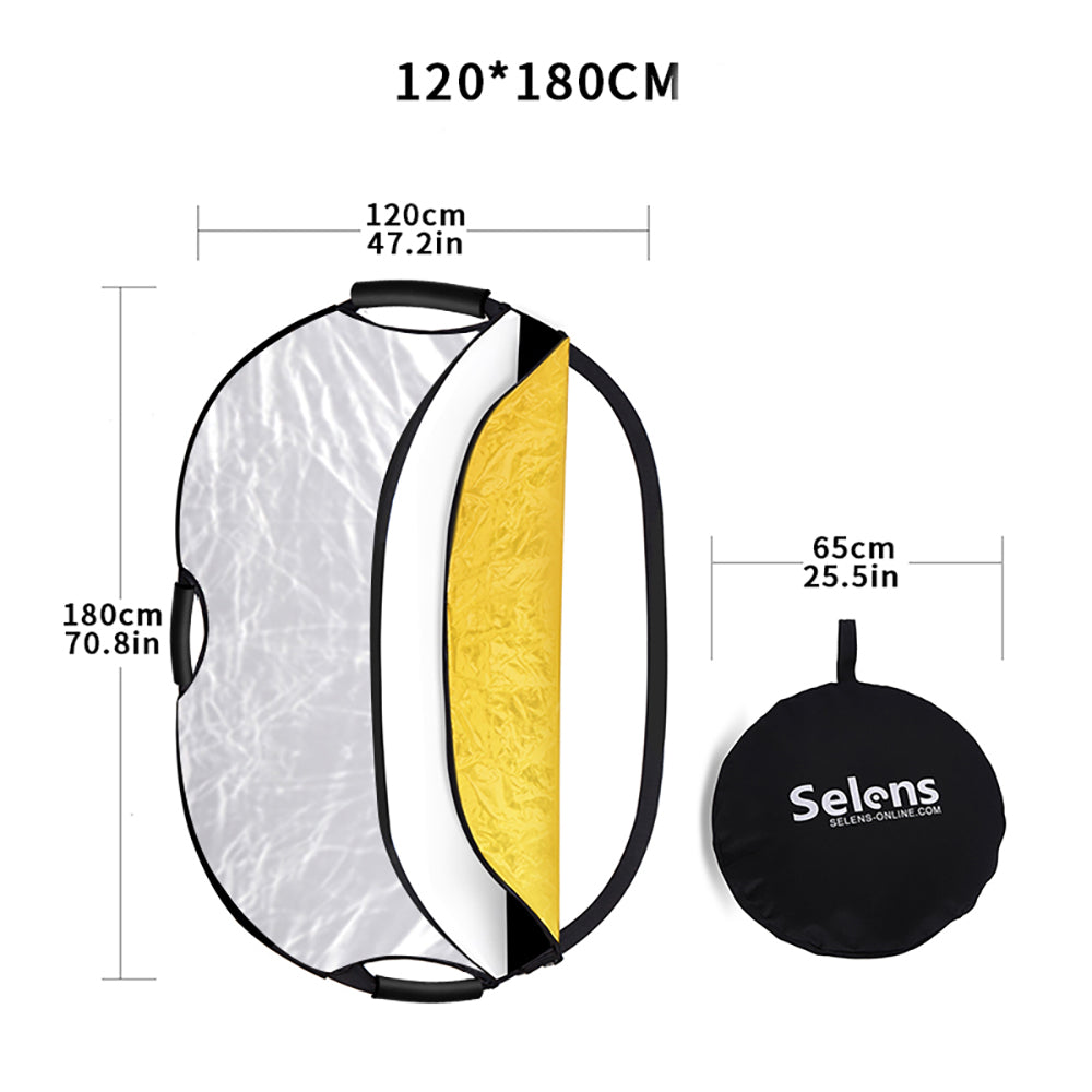 Selens Oval 5-in-1 Reflector with Handle