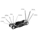 CGPro Multi-purpose 8 in 1 Allen Wrench Hex Key Set Screwdriver Tool Kit Foldable Portable For Photographic Accessories Assembly Other Accessories - CINEGEARPRO