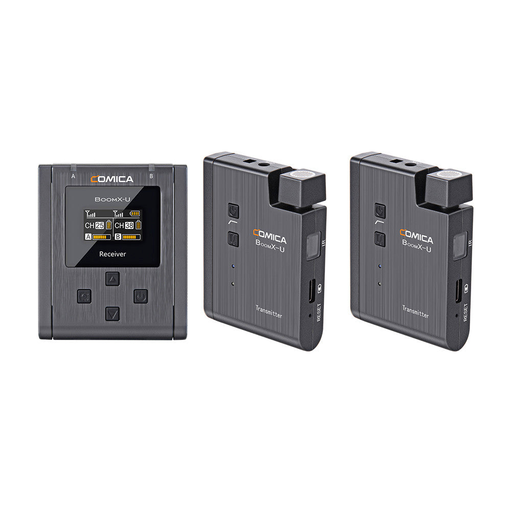 COMICA BoomX-U U2 Broadcasting-Level Multi-functional Mini UHF Wireless Microphone Dual Channel