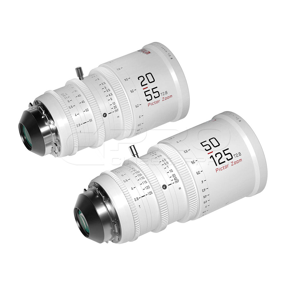 DZOFILM Pictor Zoom Dual Lens Bundle 20-55mm + 50-125mm T2.8 Limited Edition (PL&EF interchangeable Mount, White)
