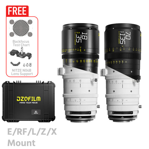 DZOFILM CATTA ZOOM FF 18-35/70-135mm T2.9 Cine 2-Lens Bundle (E/RF/L/Z/X, White/Black)
