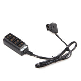 CGPro Male D-Tap Power Tap to 4 Female D-Tap P-Tap Hub Adapter for Photography Power Power Cable - CINEGEARPRO