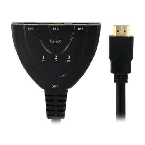 CGPro 3 Ports HDMI 1.3 Splitter Switcher 3x1 Auto Switch 3-In-1-Out With 50 CM Pigtail Cable HDMI Cable - CINEGEARPRO