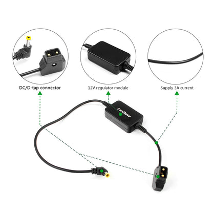 LanParte D-tap to Regulated 12V Camera Power Cable Power Cable - CINEGEARPRO