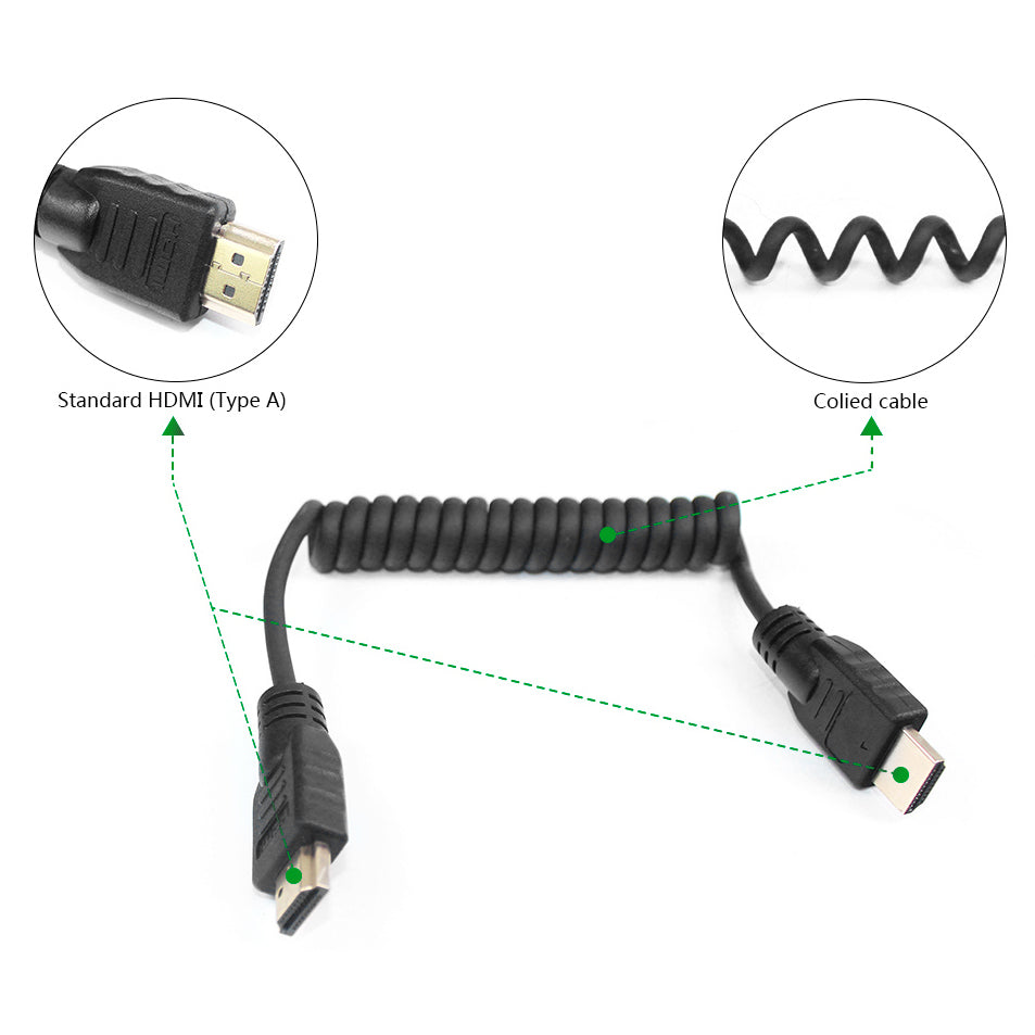 LanParte HDMI-C Coiled HDMI Cable HDMI Cable - CINEGEARPRO