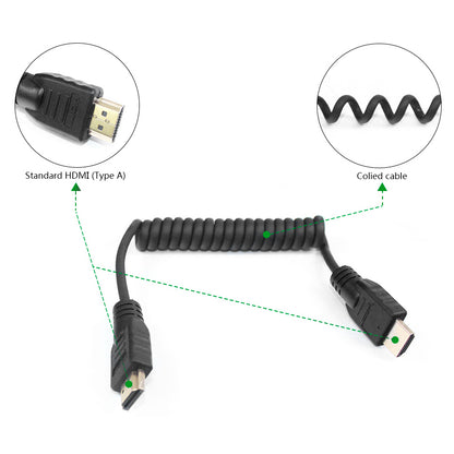 LanParte HDMI-C Coiled HDMI Cable HDMI Cable - CINEGEARPRO