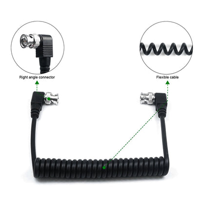 LanParte SDI-C-15 Coiled SDI Cable with Right Angle Connectors SDI Cable - CINEGEARPRO