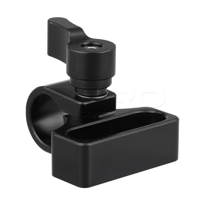 CGPro Flexible 15mm Single Rod Clamp Adapter With 1/4"-20 Mounting Groove (Black Knob) Clamp - CINEGEARPRO
