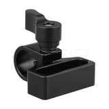 CGPro Flexible 15mm Single Rod Clamp Adapter With 1/4"-20 Mounting Groove (Black Knob) Clamp - CINEGEARPRO