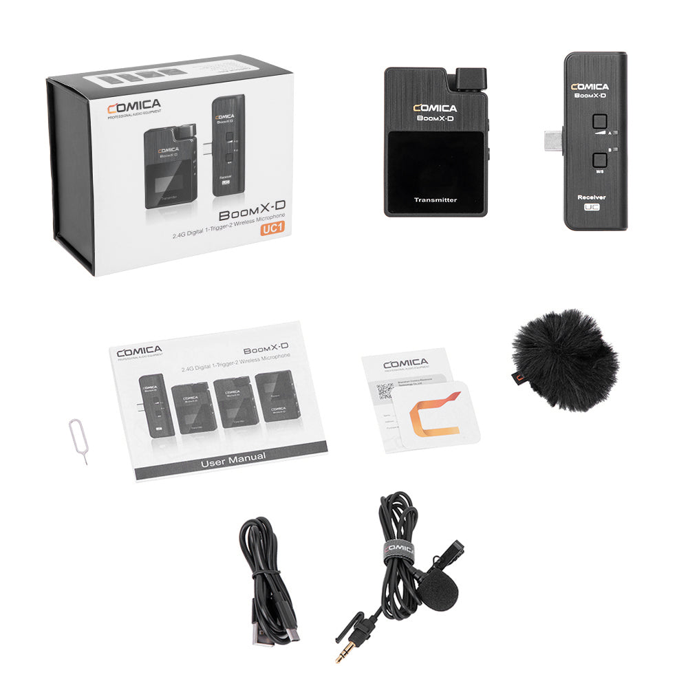 Comica BoomX-D 2.4G Digital 1-Trigger-2 Wireless Microphone  - CINEGEARPRO