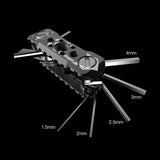Vlogger Folding Screwdriver and Hex Key Utility Multi Tool (Black)