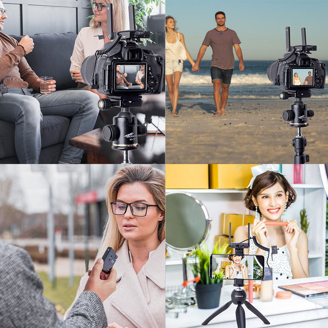 COMICA BoomX-U U2 Broadcasting-Level Multi-functional Mini UHF Wireless Microphone Dual Channel