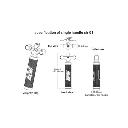 LanParte SH-01 Single Front Handle Handgrip w/ 15mm RailBlock Rod Handles - CINEGEARPRO