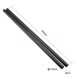 CGPro 15mm Aluminum Rod  Extension M12 Thread 4-18 inch (Pair) Support Rods - CINEGEARPRO