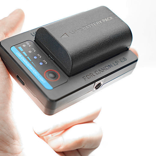 Vlogger Portable LP-E6 Charger With LED Light