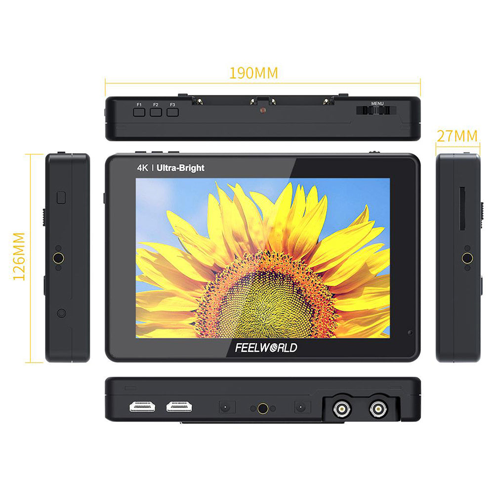 FEELWORLD LUT7S 7 Inch 2200nits 3D LUT Touch Screen DSLR Camera Field Monitor with Waveform VectorScope  - CINEGEARPRO