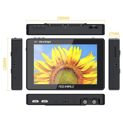 FEELWORLD LUT7S 7 Inch 2200nits 3D LUT Touch Screen DSLR Camera Field Monitor with Waveform VectorScope  - CINEGEARPRO
