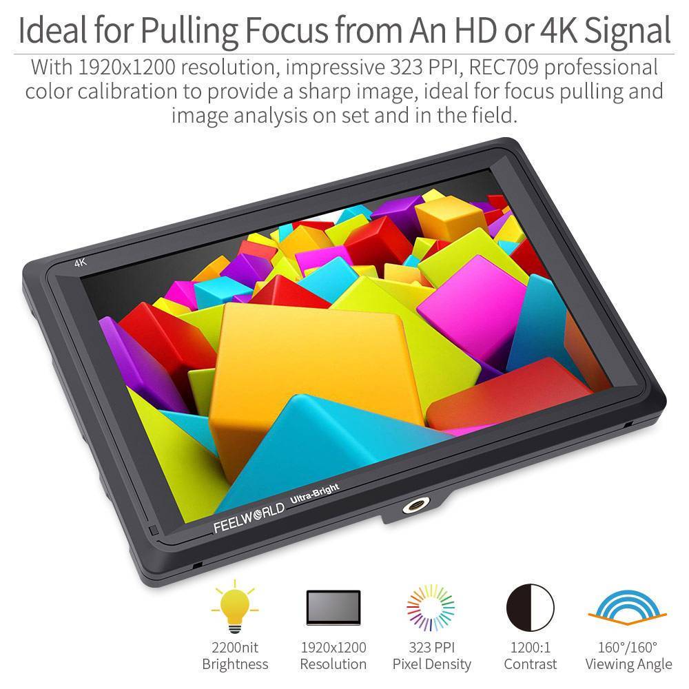 FEELWORLD FW279 7 Inch Ultra Bright 2200nit Daylight Viewable Field Monitor 4K HDMI In Out Monitor - CINEGEARPRO
