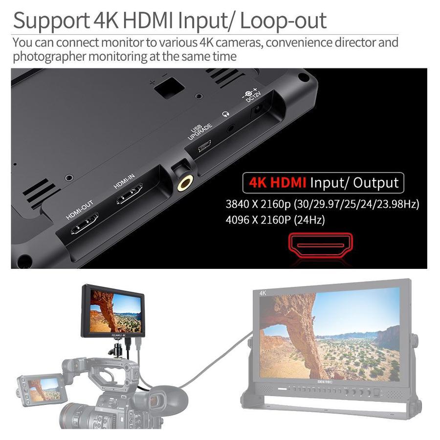 FEELWORLD T756 7" 4K On-camera Monitor with HDMI Input/ Output IPS Full HD 1920x1200 Monitor - CINEGEARPRO