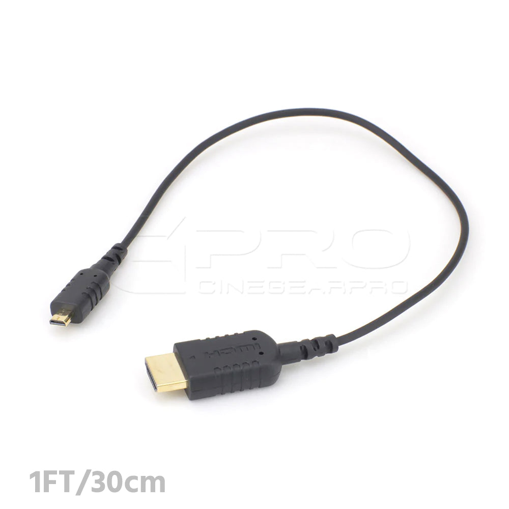 CGPro Hyper-Thin Super Flexible HDMI Cable A Male to D Male (1FT/2FT/3FT/6FT)
