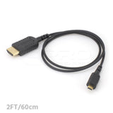 CGPro Hyper-Thin Super Flexible HDMI Cable A Male to D Male (1FT/2FT/3FT/6FT)