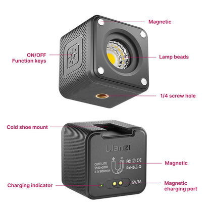 Ulanzi L2 Waterproof 5600K Magnetic Mini COB LED Light Cube
