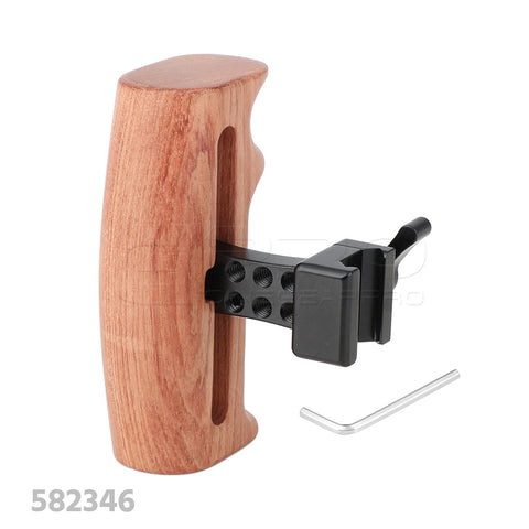 CGPro Wooden Handle Grip With NATO Clamp Connection For DSLR Camera Cage Rig (Either Side)