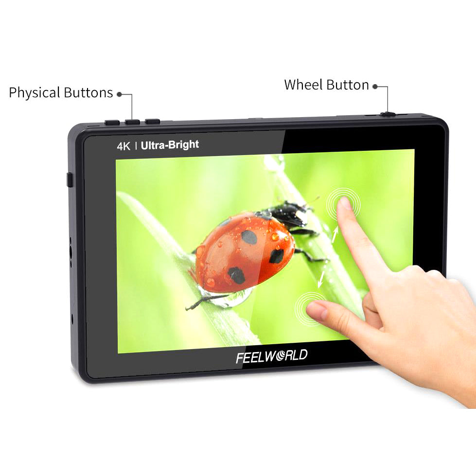 FEELWORLD LUT7S 7 Inch 2200nits 3D LUT Touch Screen DSLR Camera Field Monitor with Waveform VectorScope  - CINEGEARPRO