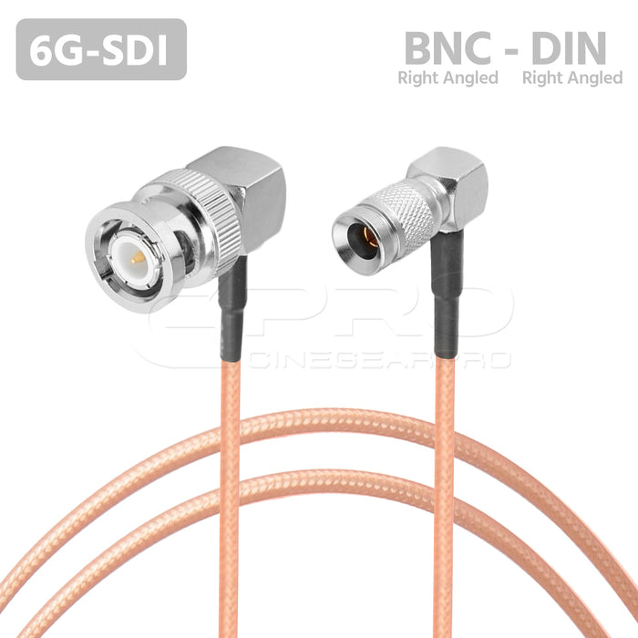 CGPro Ultra Thin Right Angled BNC to Right Angled 1.0/2.3 DIN HD-SDI 6G-SDI Cable SDI Cable - CINEGEARPRO