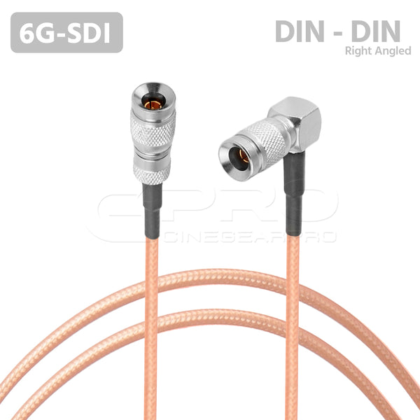 CGPro Ultra Thin Right Angled 1.0/2.3 DIN to DIN HD-SDI 6G-SDI Cable SDI Cable - CINEGEARPRO