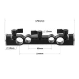 CGPro 15mm & 19mm Dual-port Rod Clamp Crossbar With Dual ARRI Rosette Mount Clamp - CINEGEARPRO