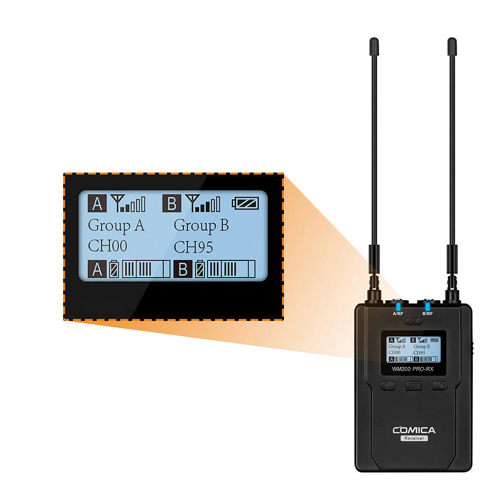 COMICA CVM-WM200 PRO UHF Metal Dual-channel Wireless Microphone