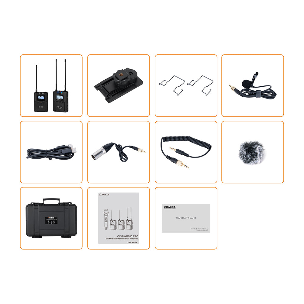 COMICA CVM-WM200 PRO UHF Metal Dual-channel Wireless Microphone