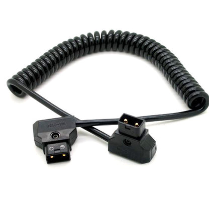 CGPro Coiled D-TAP Male to Male 2 Pin Extension Cable for DSLR Rig Power Cable - CINEGEARPRO
