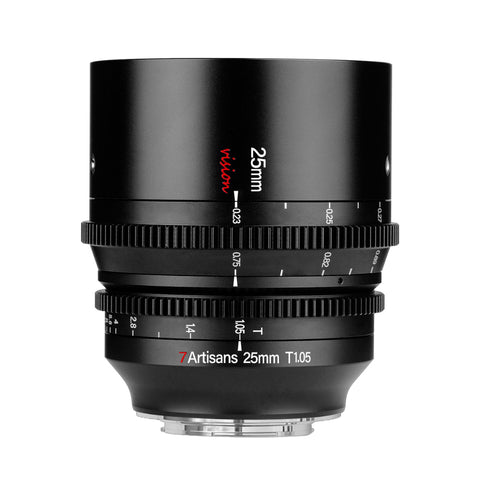 7Artisans 25mm T1.05 APS-C MF Cine Lens E/FX/RF/L/M43/Z cam Mount