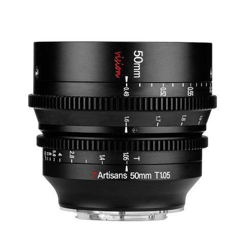 7Artisans 50mm T1.05 APS-C MF Cine Lens E/FX/RF/L/M43/Z cam mount